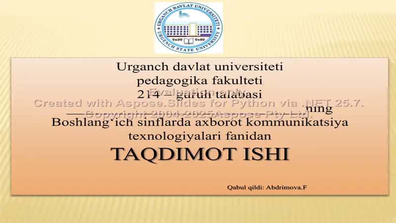 Sodda va murakkab masalalarni yechishni o‘rgatishda axborot texnologiyalaridan foydalanishni o‘rgatish (taqdimot ishi) 1