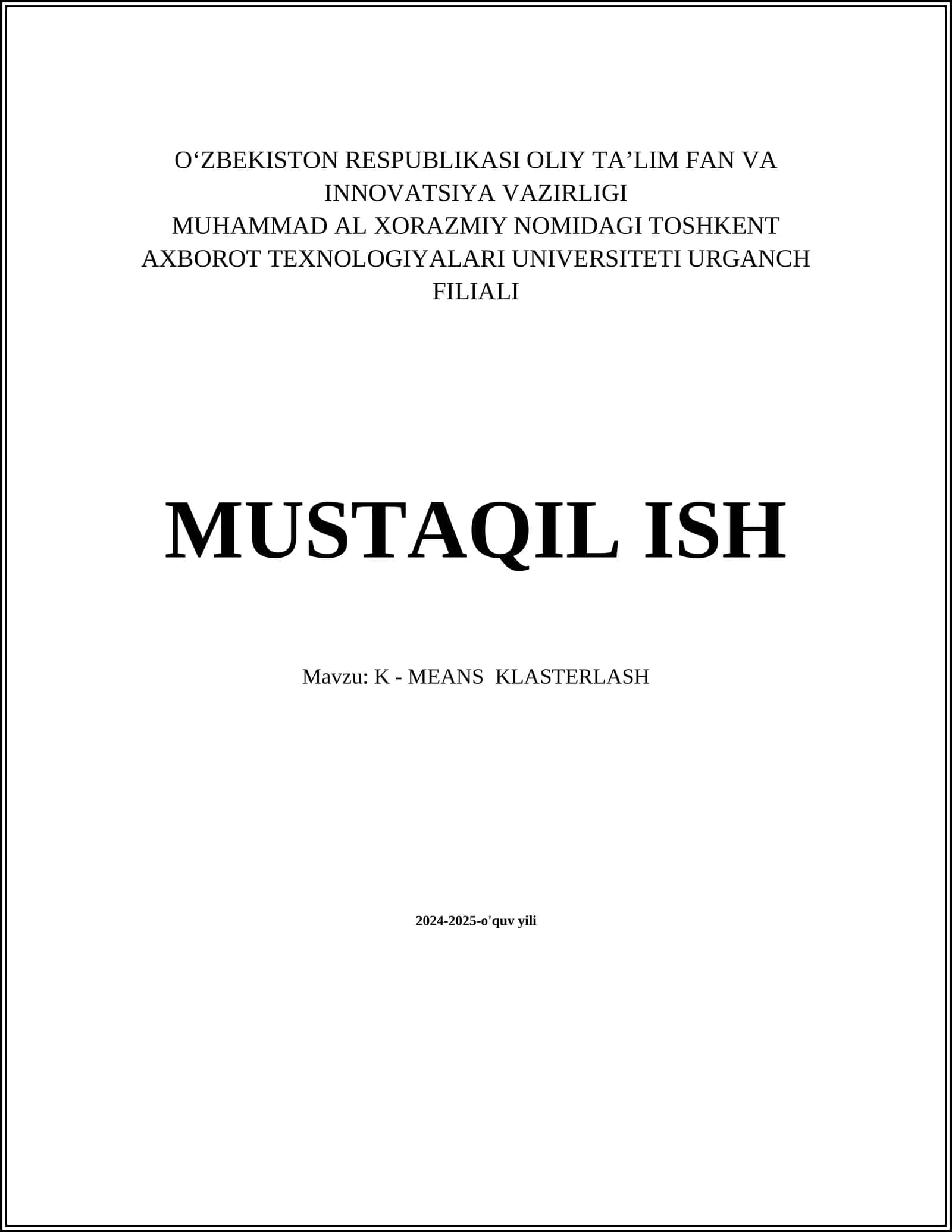 K-moyillash algoritmi 1