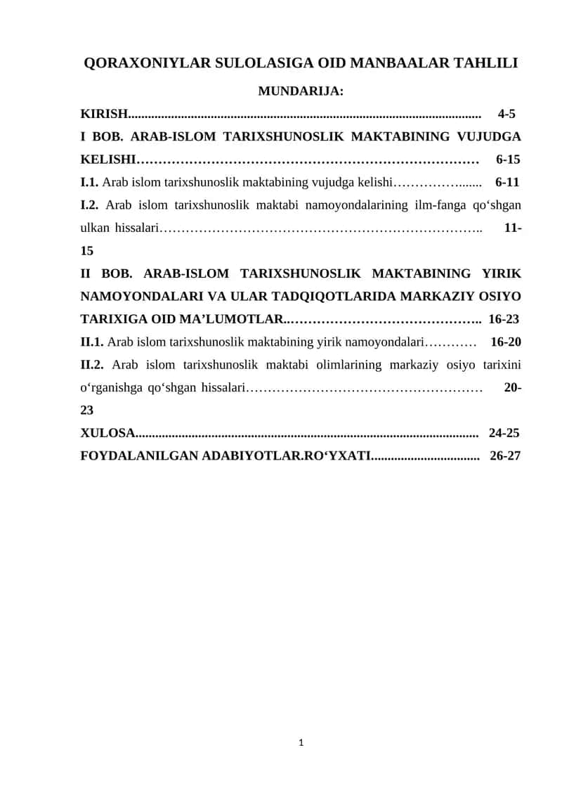 QORAXONIYLAR SULOLASIGA OID MANBAALAR TAHLILI 1