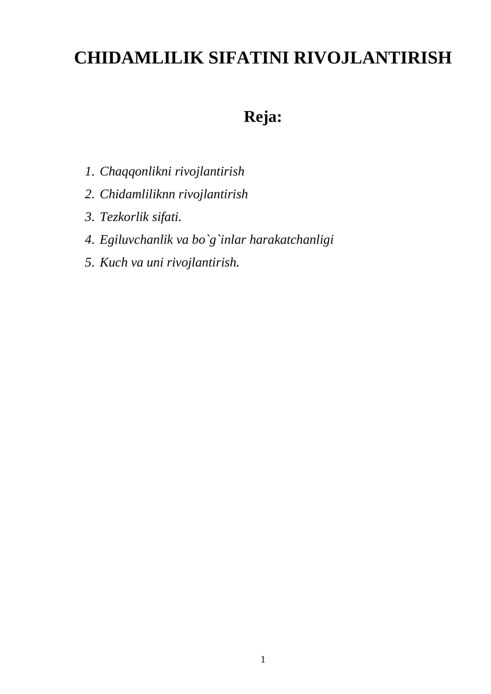 CHIDAMLILIK SIFATINI RIVOJLANTIRISH 1