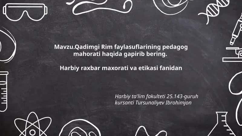 Qadimgi Rim faylasuflarining pedagog mahorati 1