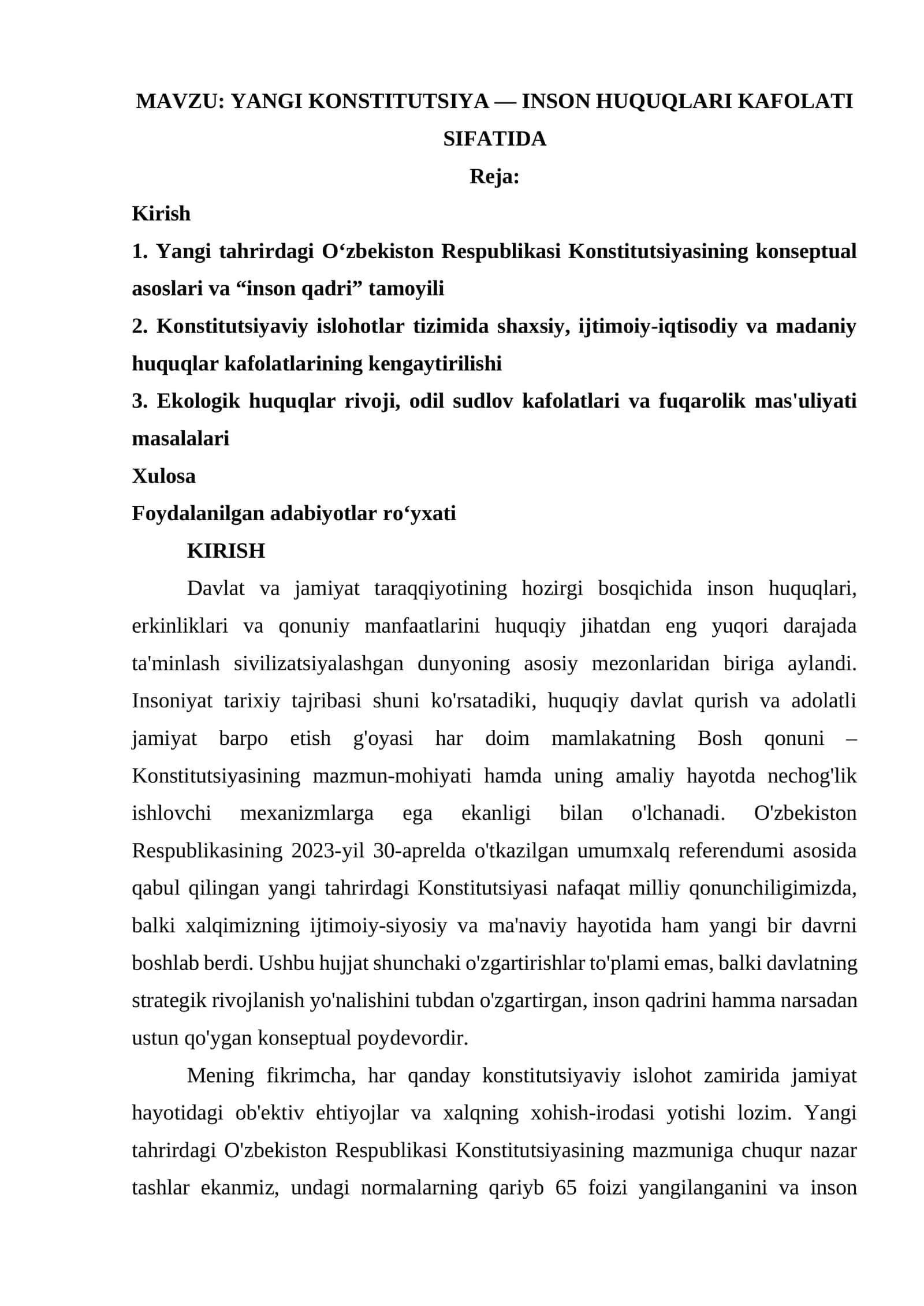 YANGI KONSTITUTSIYA — INSON HUQUQLARI KAFOLATI SIFATIDA 1