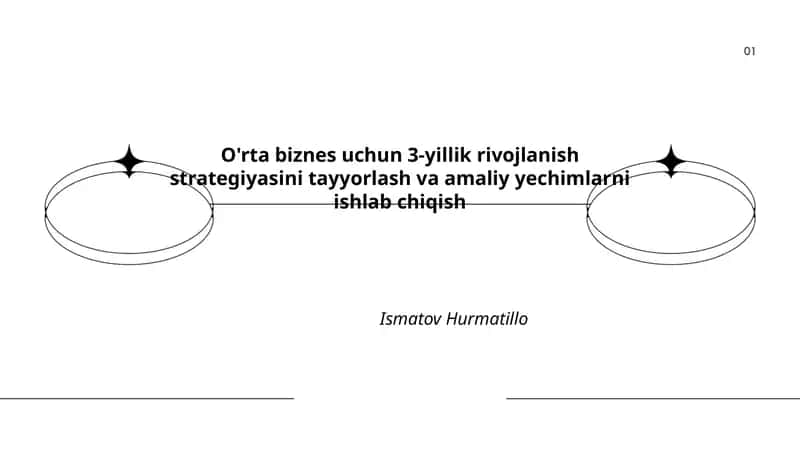 O'rta biznes uchun 3-yillik rivojlanish strategiyasini tayyorlash va amaliy yechimlarni ishlab chiqish 1