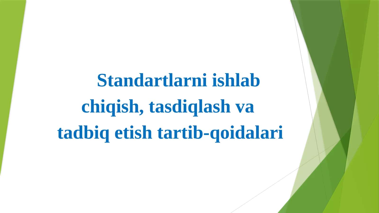 O‘zbеkistоn Rеspublikаsining stаndаrtini ishlаb chiqish, kеlishib оlish, tаsdiqlаsh vа ro‘yxаtdаn o‘tkаzish tаrtibi 1
