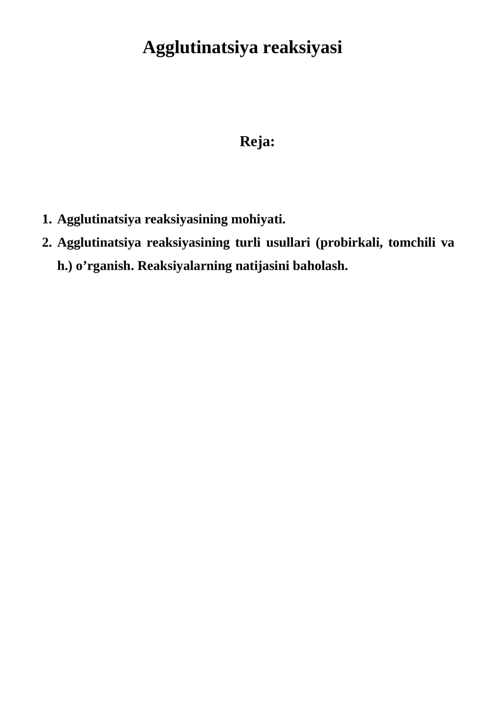 Agglutinatsiya reaksiyasi 1