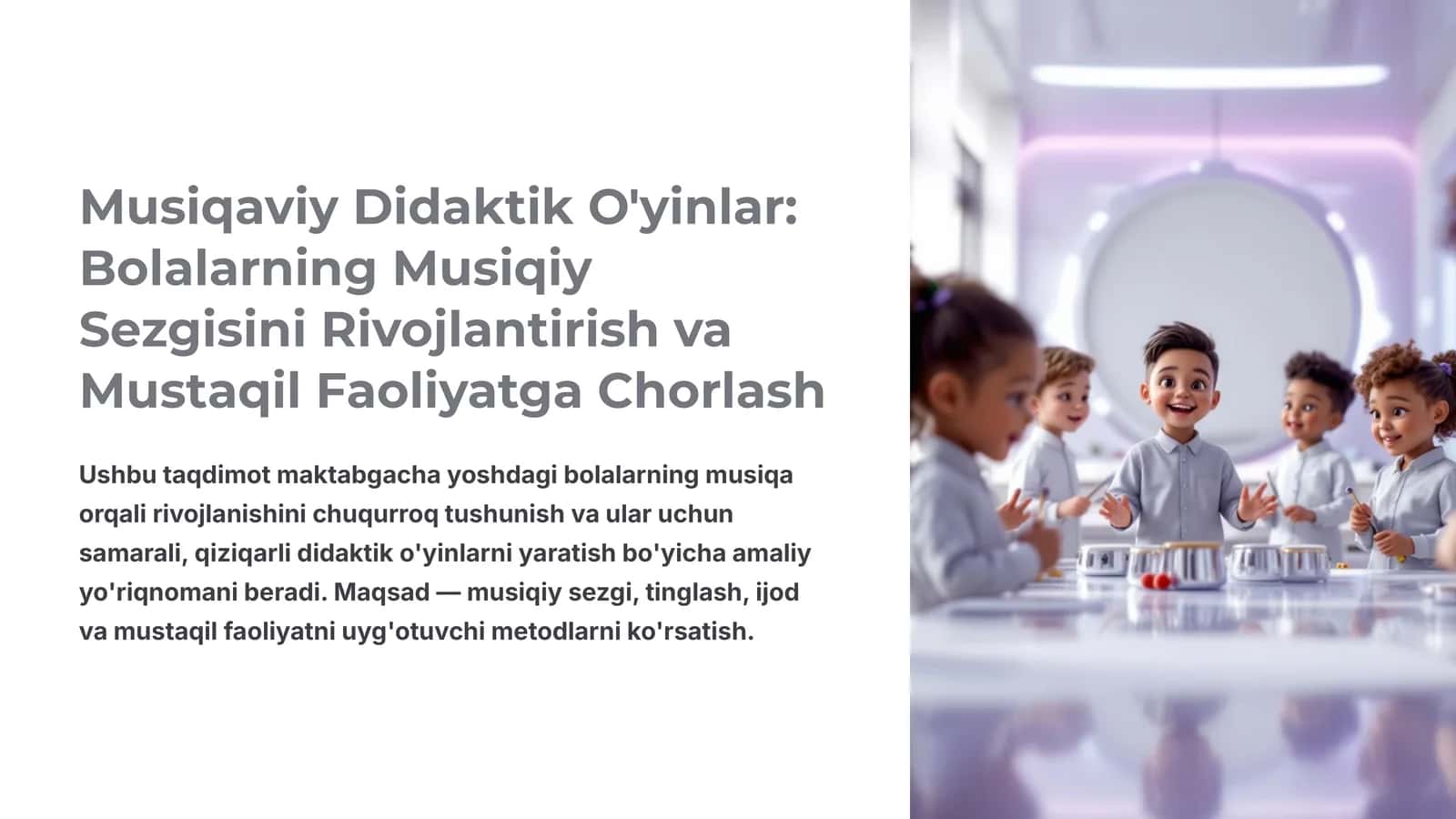 Musiqaviy Didaktik O'yinlar: Bolalarning Musiqiy Sezgisini Rivojlantirish va Mustaqil Faoliyatga Chorlash 1