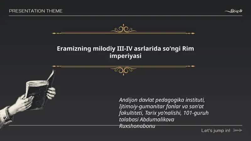 Eramizning milodiy III-IV asrlarida soʻngi Rim imperiyasi 1