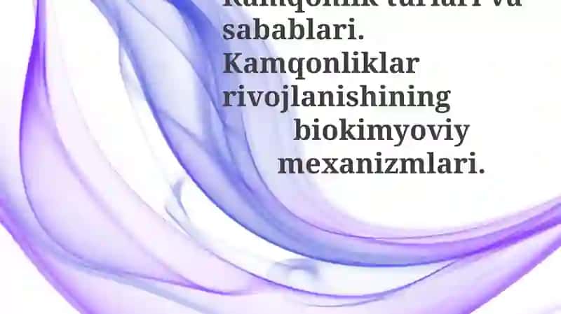 Anemiya turlari va sabablari