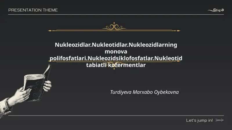 Nukleozidlar va ularning kimyoviy struktura asoslari 1