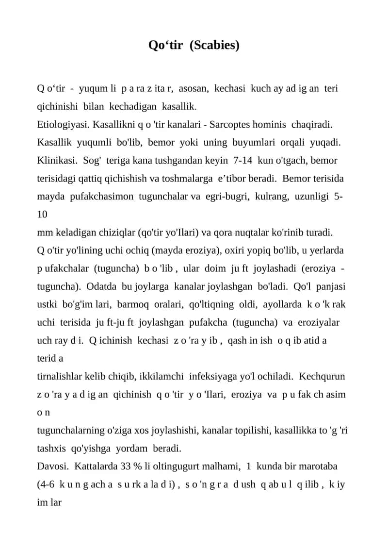 Qo‘tir (Scabies) 1