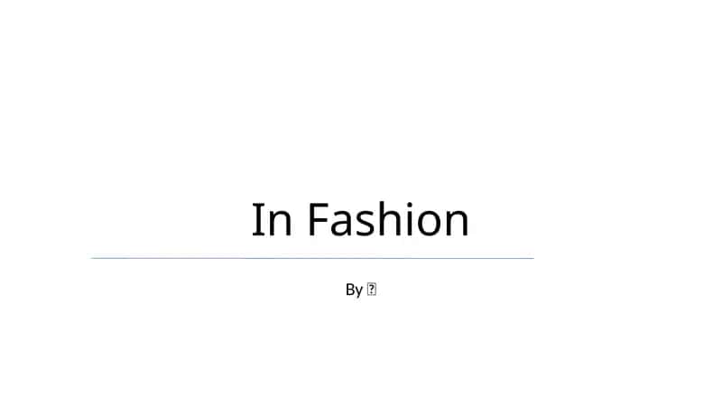 In Fashion 1