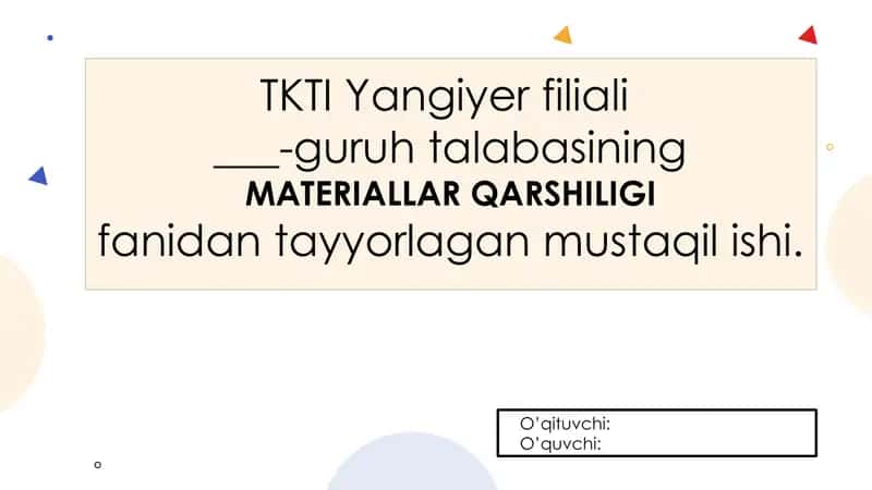EGILISHDAGI ZO‘RIQISH KUCHLARI 1