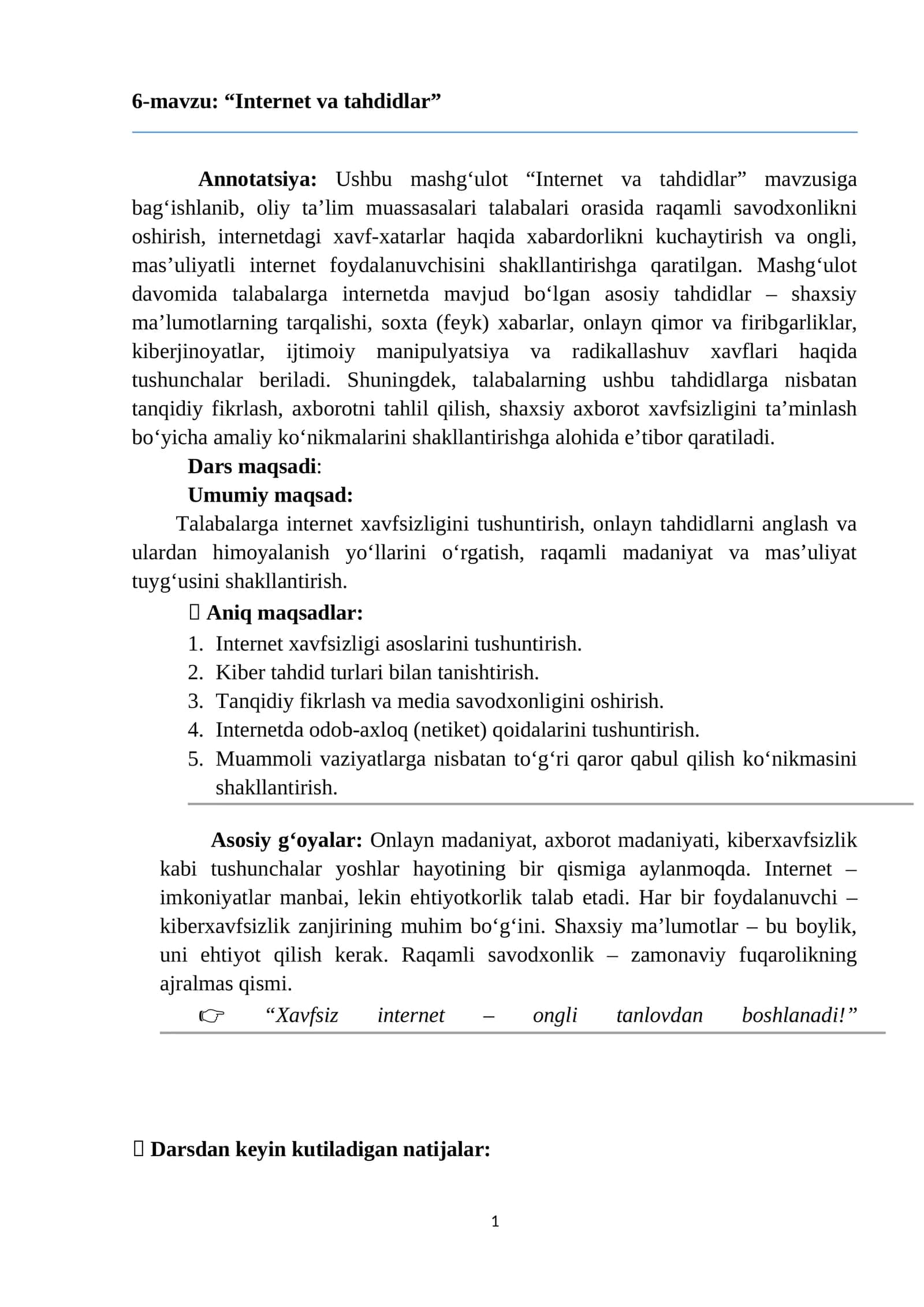 Internet va tahdidlar 1