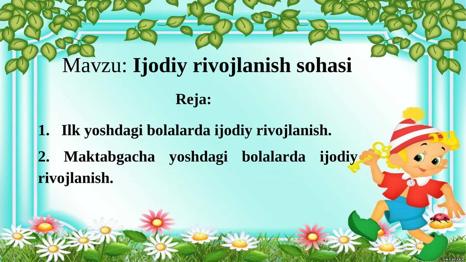 Ijodiy rivojlanish sohasi 1