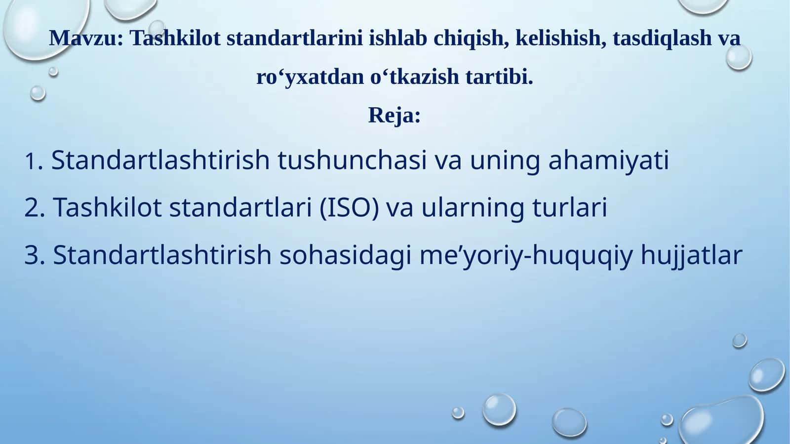 Tashkilot standartlarini ishlab chiqish, kelishish, tasdiqlash varo‘yxatdan o‘tkazish tartibi 1