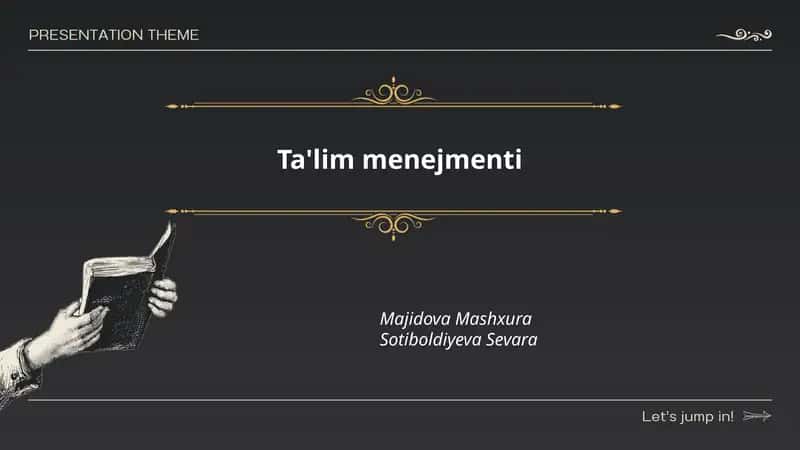 Ta'lim menejmenti nazariyasi va tushunchalari 1