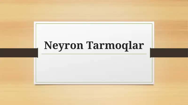 Neyron tarmoqlar 1