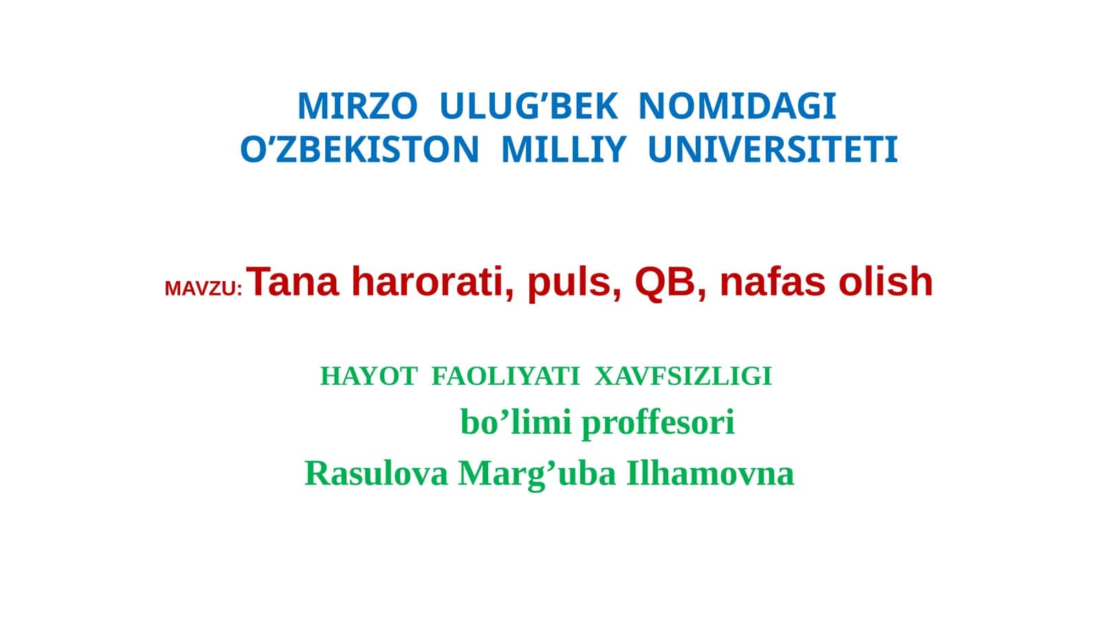 MIRZO ULUG’BEK NOMIDAGIO’ZBEKISTON MILLIY UNIVERSITETI 1