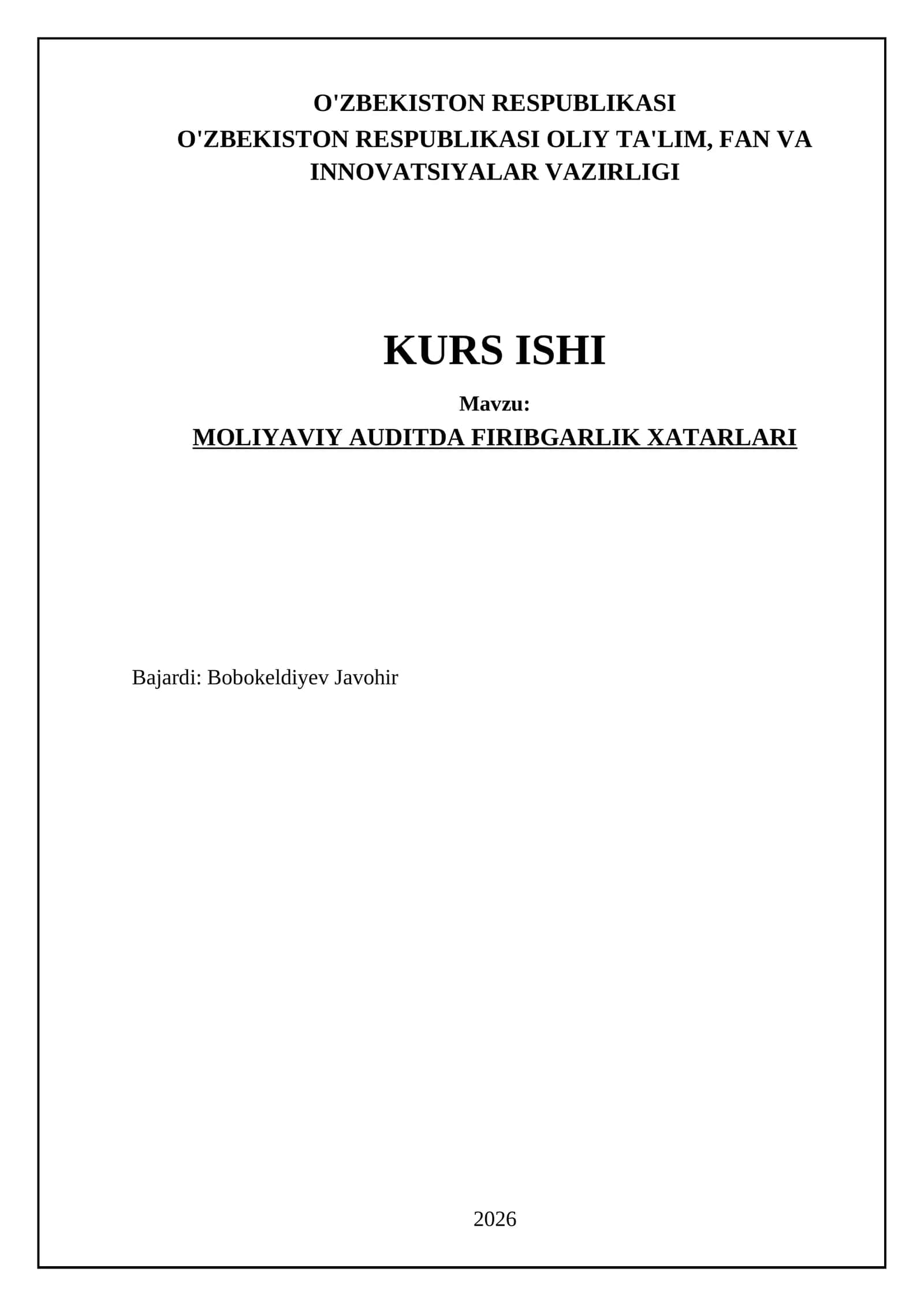 MOLIYAVIY AUDITDA FIRIBGARLIK XATARLARI 1