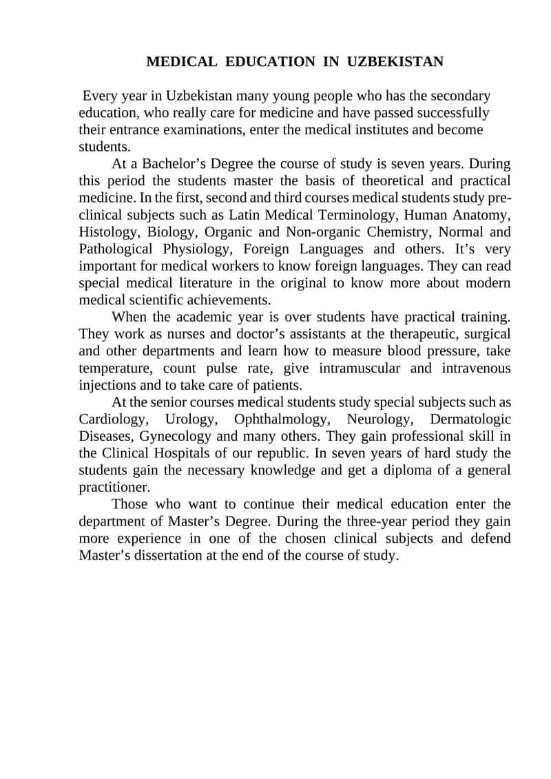 MEDICAL EDUCATION IN UZBEKISTAN 1