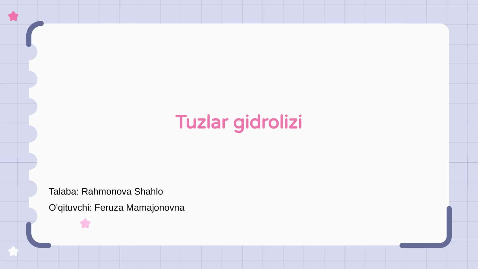 Tuzlar gidrolizi 1