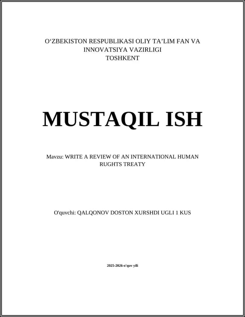Xalqaro inson huquqlari shartnomasi 1