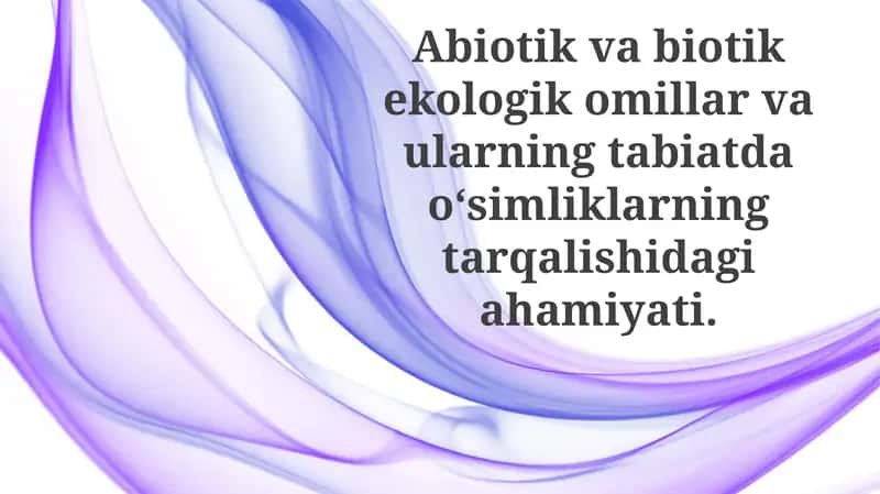 O'simliklar Tarqalishi 1