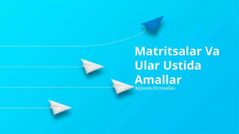 Matritsalar Va Ular Ustida Amallar 1