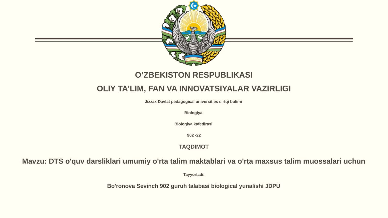 DTS o'quv darsliklari 1