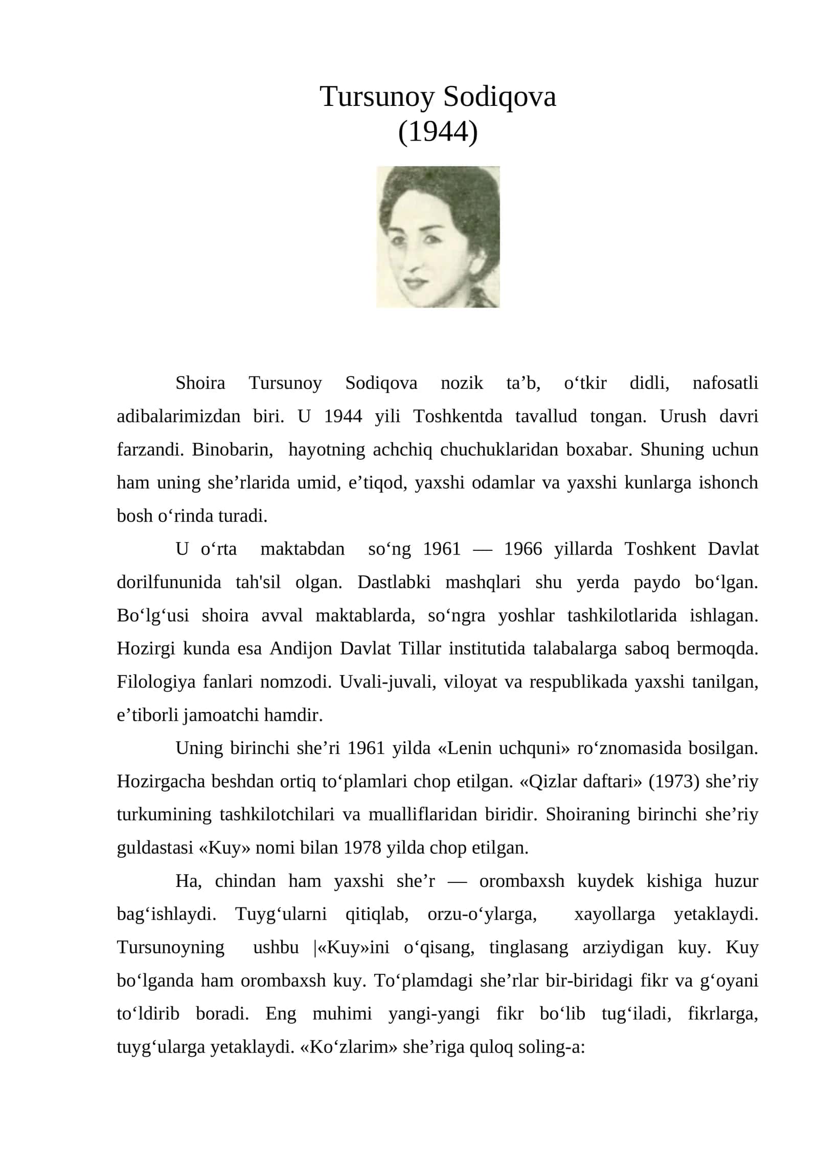 Tursunoy Sodiqova 1