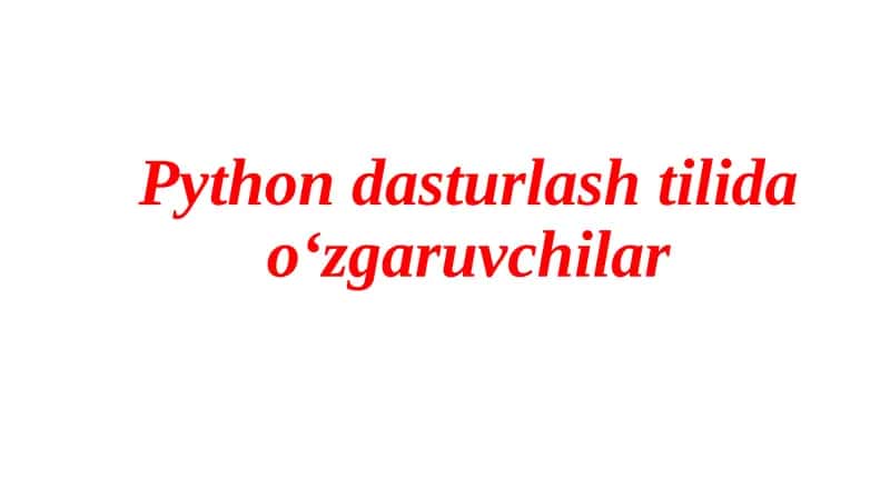 Python dasturlash tili 1