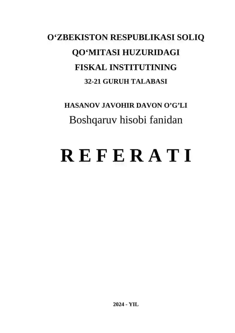 MATERIALLARNI HISOBGA OLISH