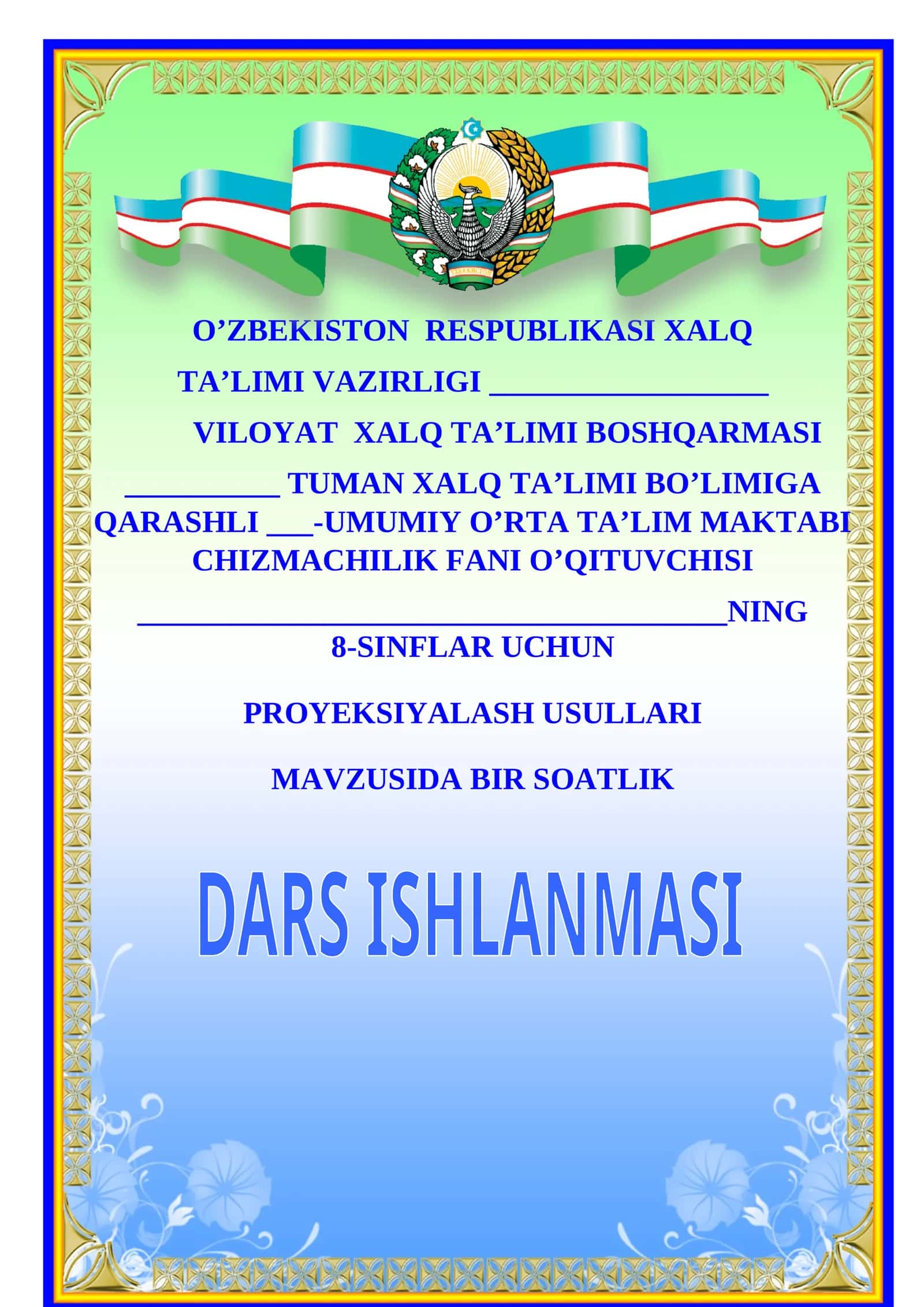 Proyeksiyalash Usullari 1