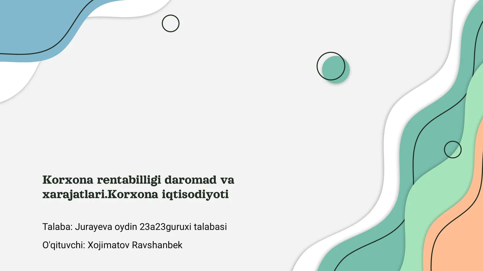 Korxona Rentabilligi 1