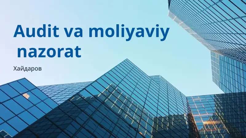 Audit va moliyaviy nazorat 1
