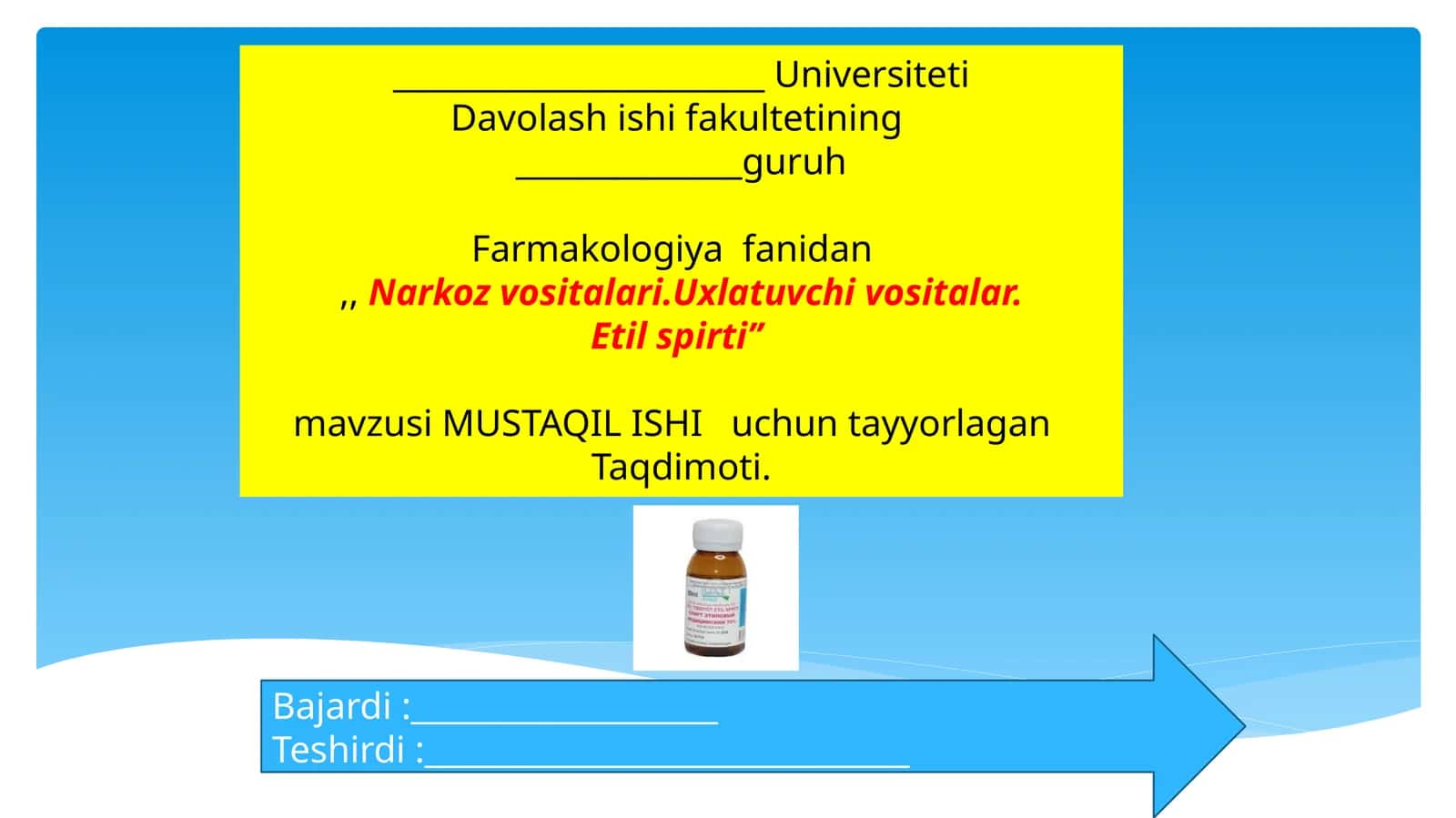 Narkoz vositalari Farmakologiyasi 1
