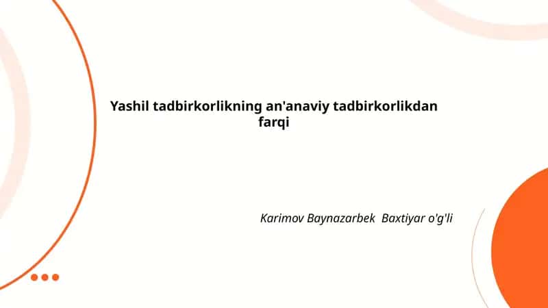 Yashil energiya manbalari 1