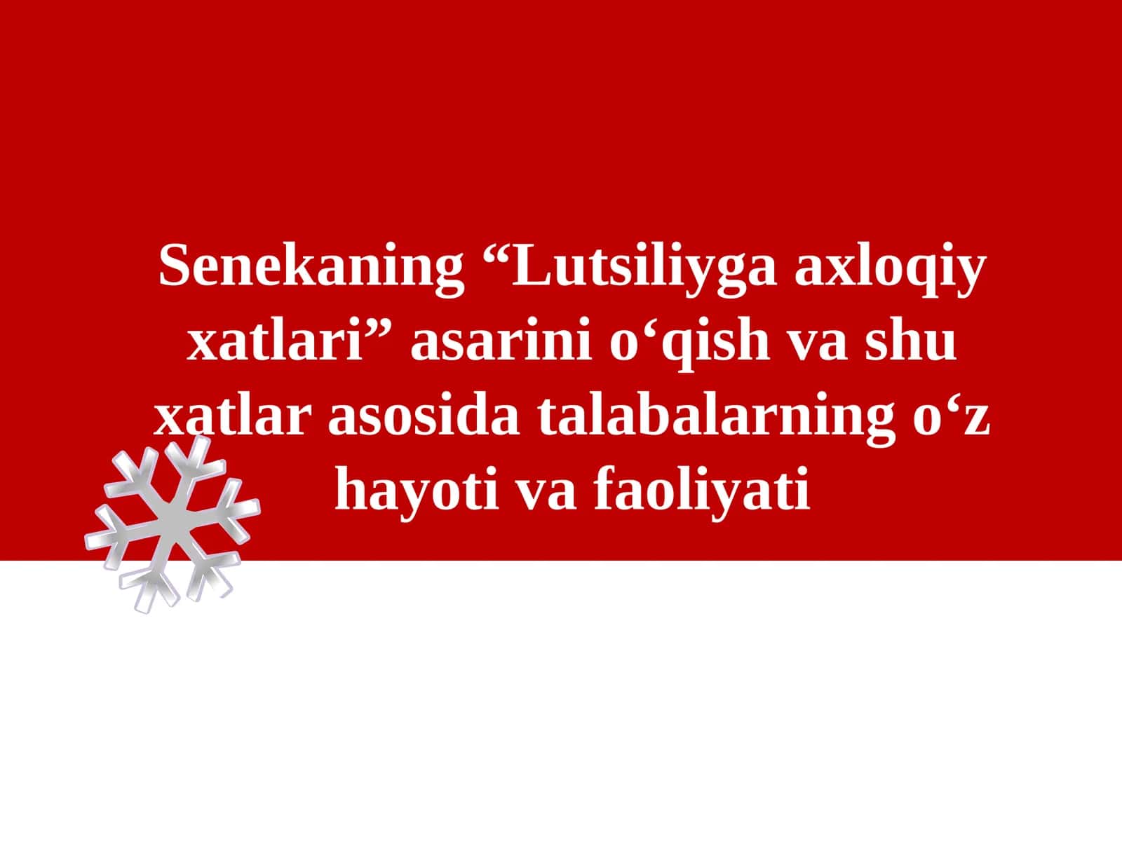 Senekaning “Lutsiliyga axloqiy xatlari” asari 1