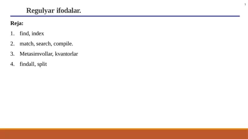 Pythonda regulyar ifodalar 1