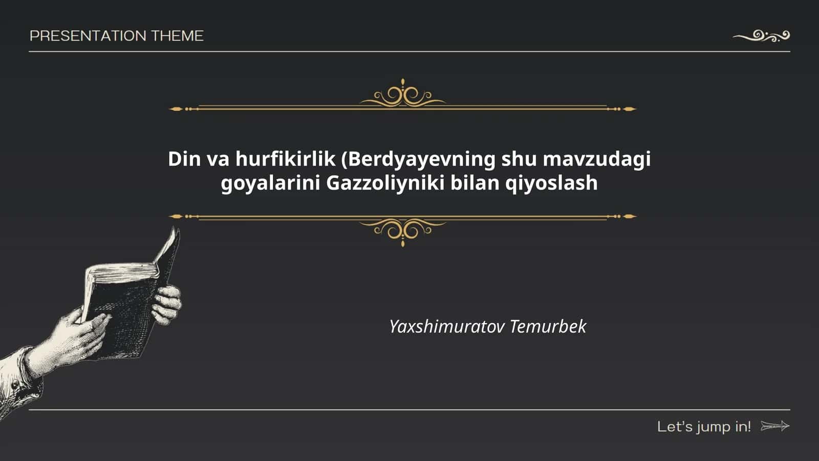 Din va hurfikirlik (Berdyayevning shu mavzudagi goyalarini Gazzoliyniki bilan qiyoslash) 1