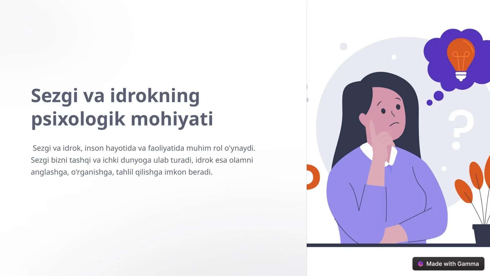 Sezgi va idrokning psixologik mohiyati 1