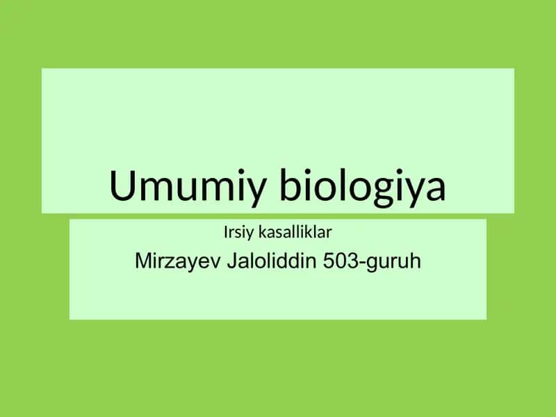 Umumiy biologiya 1
