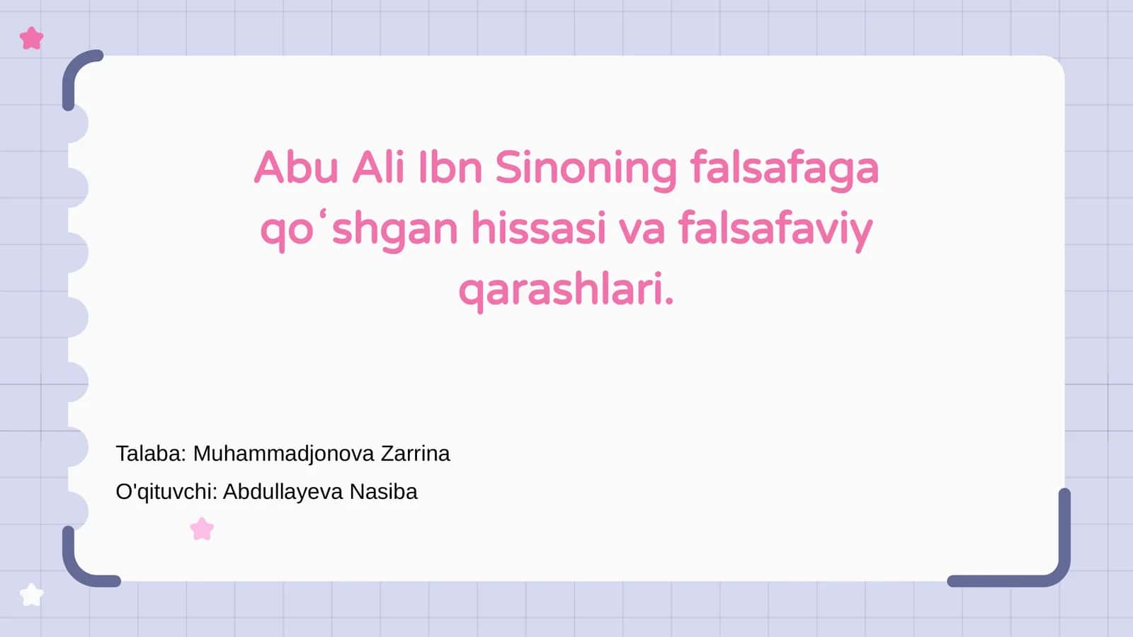 Abu Ali Ibn Sinoning falsafaga qoʻshgan hissasi va falsafaviy qarashlari 1