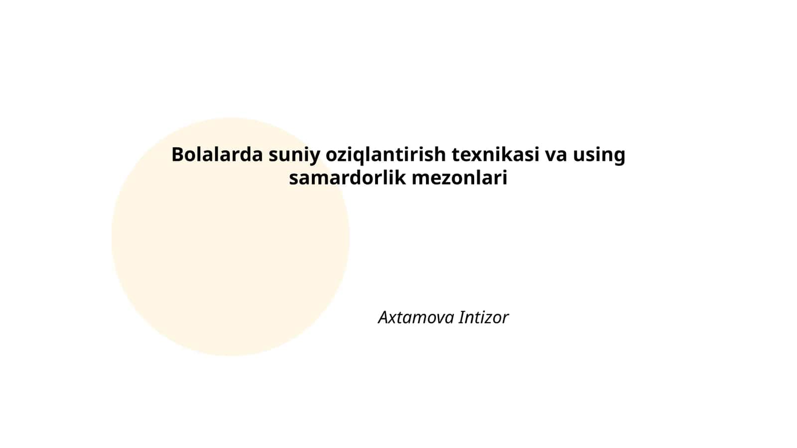 Bolalarda suniy oziqlantirish texnikasi va using samardorlik mezonlari 1