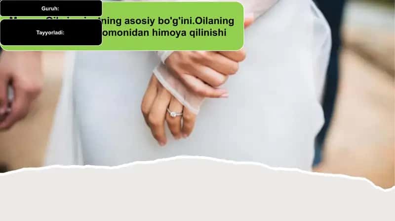 Oila jamiyatning asosiy bo'g'ini. Oilaning jamiyat va davlat tomonidan himoya qilinishi 1