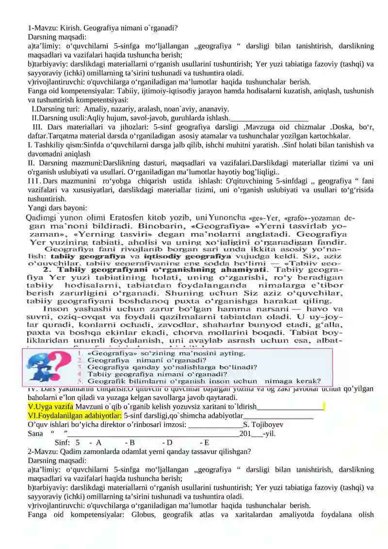 5-sinf geografiya darsligi