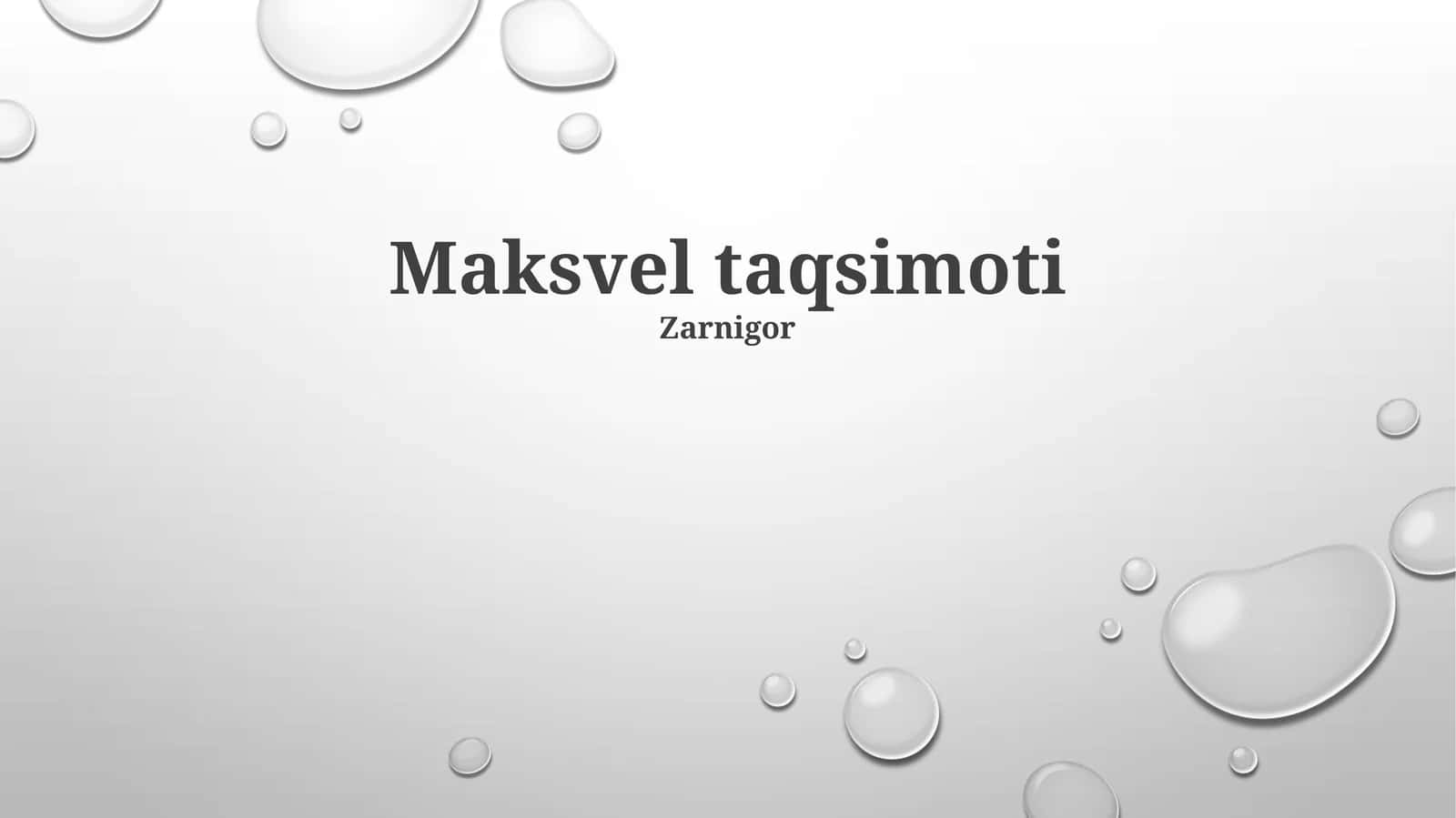 Maksvel taqsimoti 1
