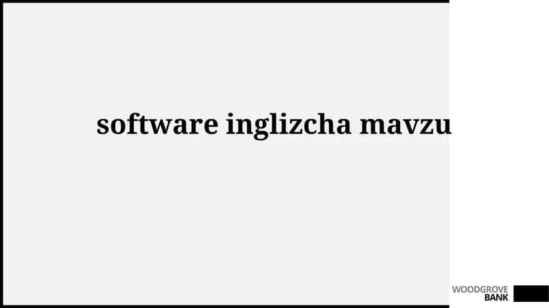 software Inglizcha mavzu 1