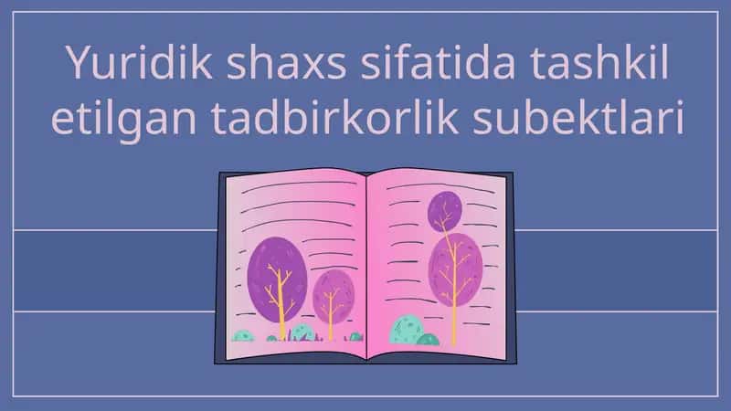 Yuridik shaxs sifatida tashkil etilgan tadbirkorlik subektlari 1