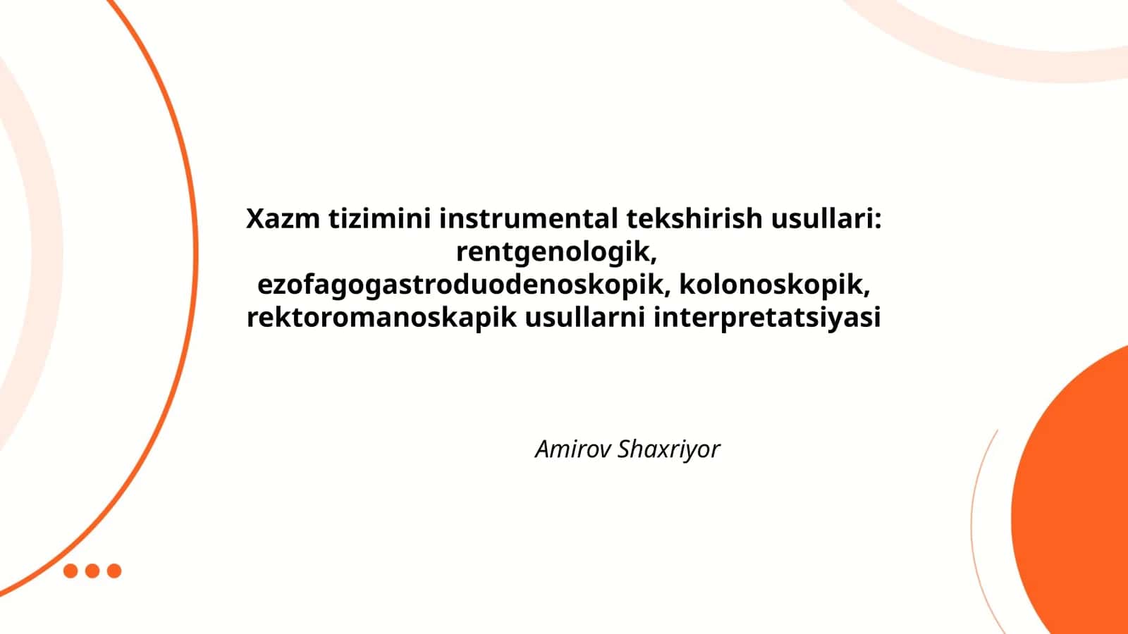 Xazm tizimini instrumental tekshirish usullari 1